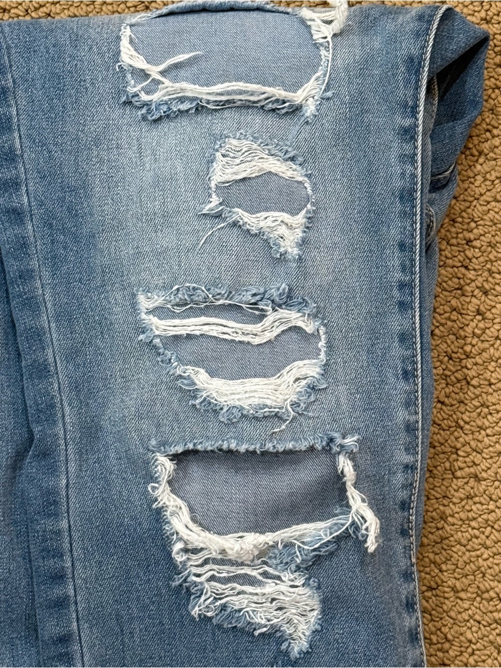 New York & Company Light Blue Distressed Boyfriend Jeans - Picture 5 of 5